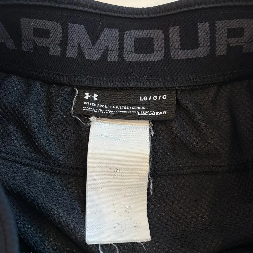 Under Armour Swacket Track Pants Men Large Black Fitted Jogger Zip Ankles Cuffed